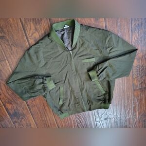 Retro San Remo minimalist Olive green bomber jacket size L